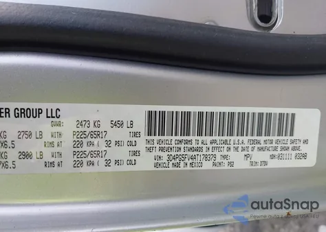 2010 Dodge Journey Sxt from USA, damaged, VIN 3D4PG5FV4AT178379